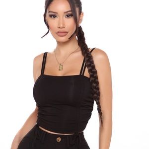 Ruche hour black crop top